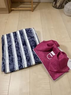 新品未使用*:.大人用 浴衣 帯セット 紺地 菊柄 作り帯 ピンク - メルカリ