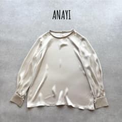 美品】 アナイ 近年モデル 現行タグ シャツ ブラウス ノーカラー 