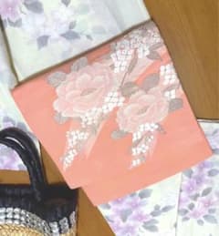 【セミアンティーク】珊瑚色の夏帯のサムネイル