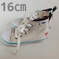 新品《16㎝》　VANS ハイカットスニーカー 花柄刺繍 サイドジップのサムネイル