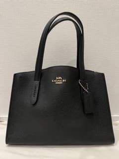 COACH ブラックレザー ハンドバッグのサムネイル