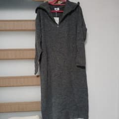 AZUL BY MOUSSY ハーフジップニットワンピース グレー Mのサムネイル