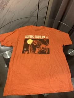 Janis Joplin 프린트 T 셔츠 오렌지 L 사이즈