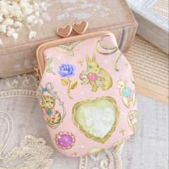 ユキエモンハンドメイドポーチドレスアップpinkがま口カードポーチ猫柄