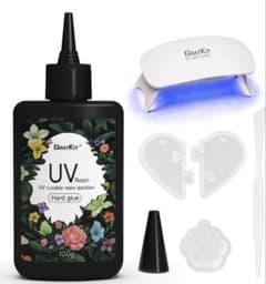 GratKit UVレジン液 100g ハードタイプ UVライト付きのサムネイル