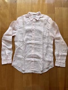 【美品】Frank & Eileen ピンクストライプ　リネン100 シャツのサムネイル