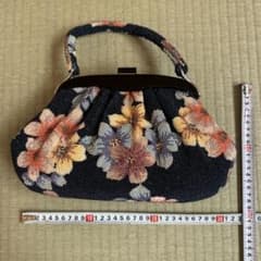 花柄ビーズ　昭和レトロ和装用バッグのサムネイル