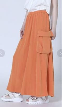 新品タグ付17500円 LASUD ポケットロングスカート オレンジ - メルカリ