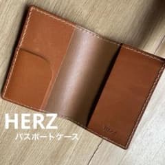 HERZ】レザー パスポートケース キャメル - メルカリ