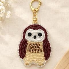 ハンドメイド ビーズチャーム フクロウのサムネイル