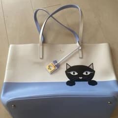 値下げ Kate Spade トートバッグ バイカラー 猫モチーフのサムネイル