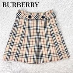 美品✨バーバリーブルーレーベル ノバチェック ベルト付 プリーツ