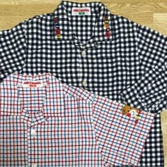 値下げ☆ ミキハウス チェックシャツ 2枚セットのサムネイル