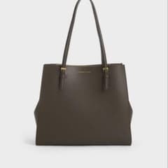 CHARLES & KEITH ダークブラウン トートバッグのサムネイル