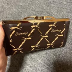 Carriage がま口 二つ折り財布 ブラウンのサムネイル