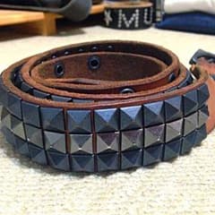牛革 ライトブラウン スタッズベルトのサムネイル