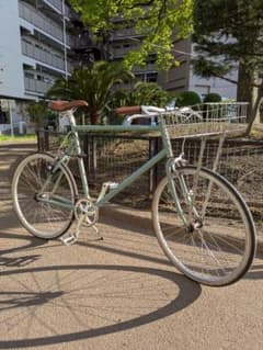 シティサイクル ミントグリーン 前カゴ付き - メルカリ