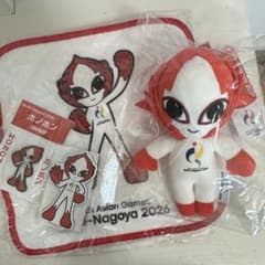 愛知・名古屋2026 アジア大会 ホノホン ぬいぐるみ ピンバッジ セットのサムネイル