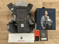 ポグネーno5ヒップシートキャリア　美品　抱っこ紐　グレー　おんぶ紐のサムネイル