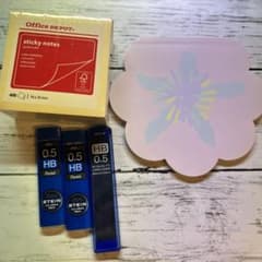 付箋・花のメモ帳・0.5のシャーペンの芯3本セットのサムネイル
