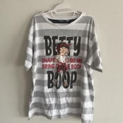 【BettyBoop】ベティ・ブープ ボーダー 半袖BIGTシャツ 4Lのサムネイル
