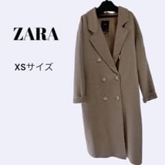 ミィ　　ZARA ベージュ ダブルブレスト ロングコート⭐︎新品 ZARA ベージュ ダブルブレスト ロングコート XSサイズ - メルカリ