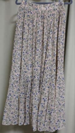 HOTPING　花柄 プリーツフレア ロングスカートのサムネイル