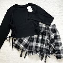 新品！コーデセット！GRL グレイル　ロンT ミニスカート　ブラック　黒　Mのサムネイル