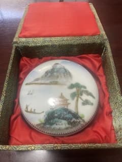 中国美術 陶器製 朱肉 山水画 時代物 骨董品 - メルカリ