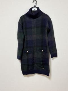 く*い様 ブルーレーベル クレストブリッジチェック オフタートルネックワンピースのサムネイル