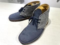 クラークス×Harris Tweed ハリスツイード チャッカブーツ ネイビーのサムネイル