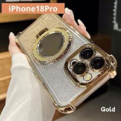 iPhone18Pro 머그 세이프 스탠드 부착 미러 반짝이 금