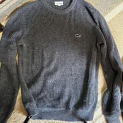 LACOSTE ダークグレー クルーネックセーター US M - メルカリ