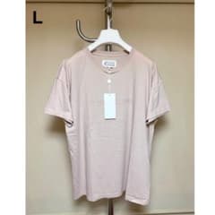 新品 L マルジェラ 24aw エンブロイダリーロゴTシャツ ピンク 19324 新品 L マルジェラ 24aw エンブロイダリーロゴTシャツ ピンク 19324