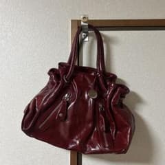 FURLA エナメル ハンドバッグ ボルドーのサムネイル