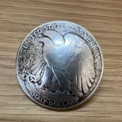 1945年 ウォーキングリバティ ハーフダラー 銀貨コンチョ - 5