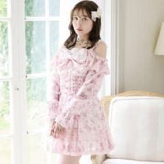 新品タグ付♡リズリサ♡ 花柄レースコルセットライクワンピース