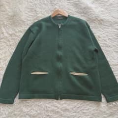 Y's for men ワイズフォーメン ニット 長袖 ジップ式 ウール 毛 緑 Y's for men ワイズフォーメン ニット 長袖 ジップ式 ウール 毛 緑