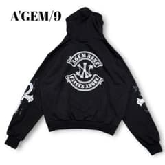未使用級 A'GEM/9 ジップパーカー 完売モデル 26年 限定 黒 ロゴ 未使用級 A'GEM/9 ジップパーカー 完売モデル 26年 限定 黒 ロゴ