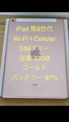 Apple iPad 第6世代 Wi-Fi+Cellular 32GBのサムネイル