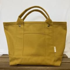 トートバッグ ハンドメイド　帆布　カラシ色のサムネイル