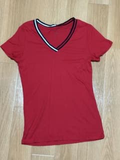 TOMMY HILFIGER Vネック 半袖Tシャツ レッドのサムネイル