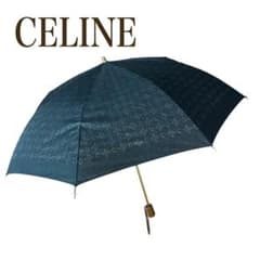 CELINE セリーヌ マカダム柄 折りたたみ日傘 ネイビー ロゴ 総柄