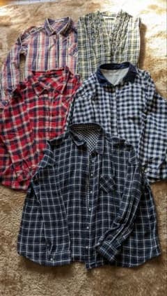 値下げしました！チェックシャツ５枚セットのサムネイル