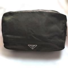 【未使用】極美品 PRADA ポーチ トライアングルロゴ ナイロン 白タグ 未使用】極美品 PRADA ポーチ トライアングルロゴ ナイロン 白タグ