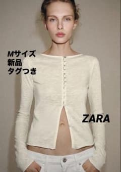完売品】ZARA ラスティックTシャツ Mサイズ 新品タグつき エクリュ