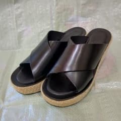 サンダル 【CORSO ROMA.9/コルソローマ】クロス厚底サンダル牛革37のサムネイル