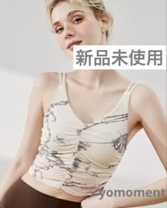 新品未使用　花柄シャーリング カップ付き　ヨガ　ヨガウェア　Lサイズ