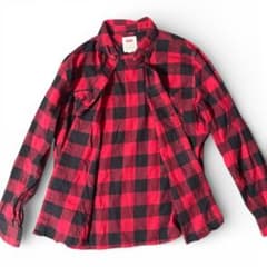 Levi's ネルシャツ チェック 長袖 赤 黒のサムネイル