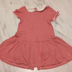 PETIT BATEAU ストライプ 半袖ワンピース 24mのサムネイル